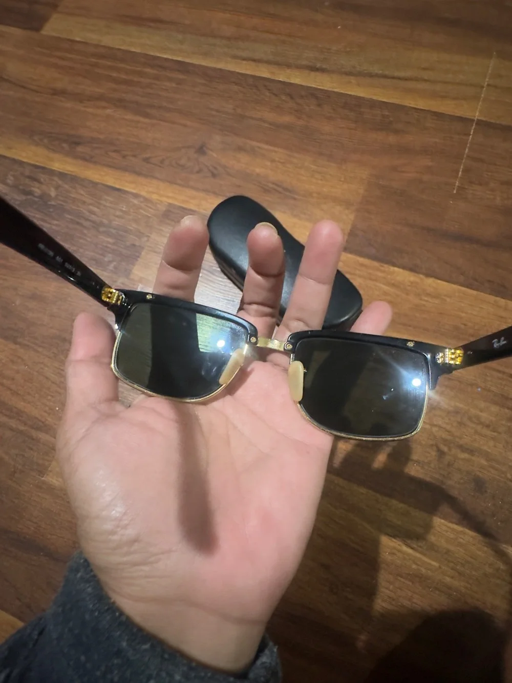 Ray-Ban Clubmaster Black and Gold Sunglasses